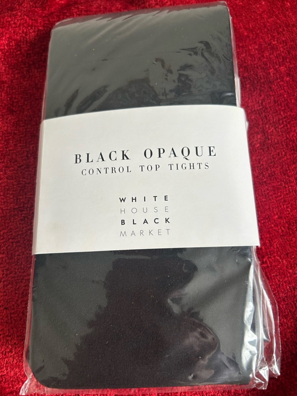 White House Black Market Black Opaque Tights with Control Top Size M/L
